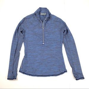 Athleta Striped Half Zip Shirt Jacket